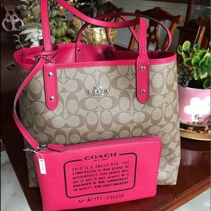 Reversible Pink Coach Purse